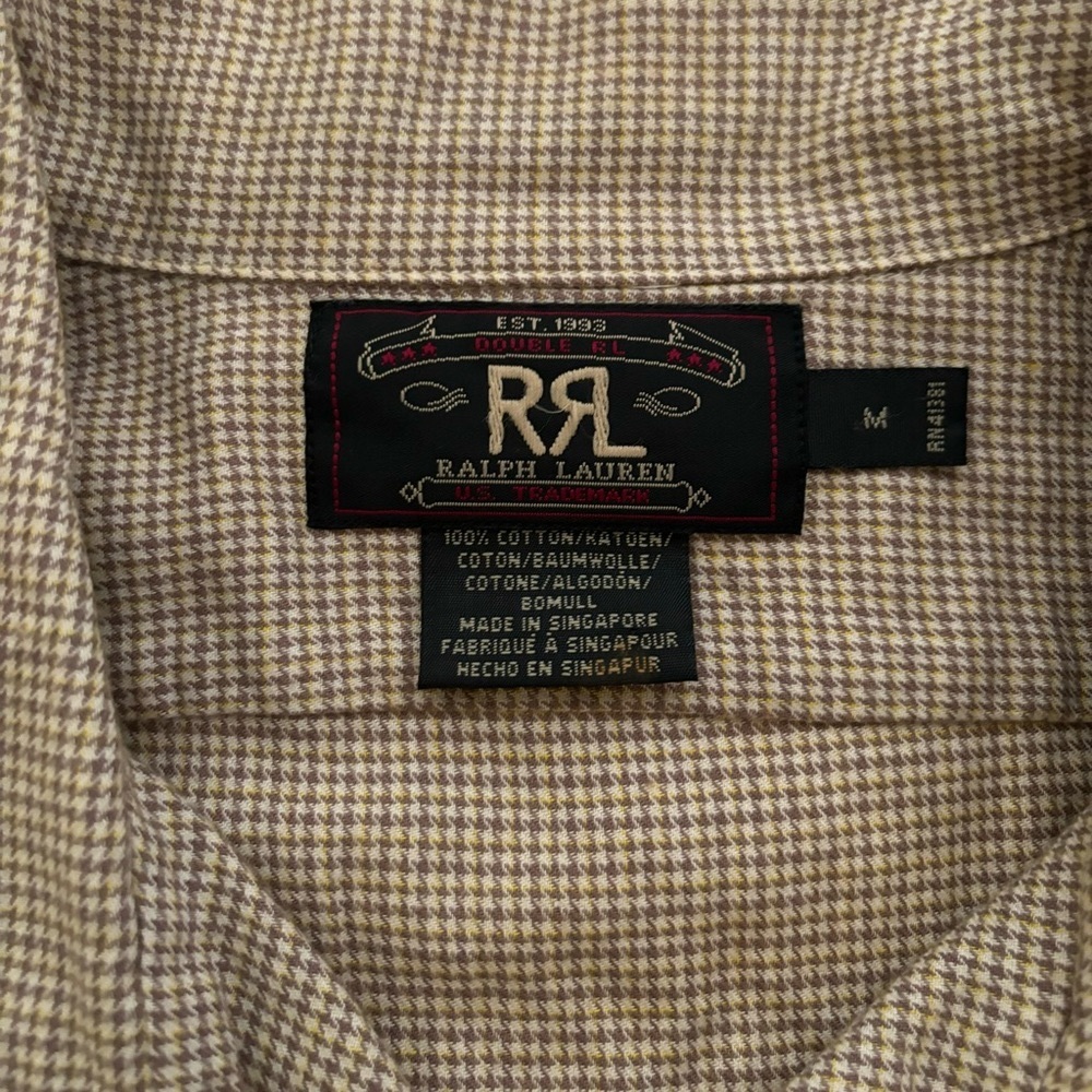 VINTAGE RALPH LAUREN RR LOGO LONG SLEEVE BUTTON UP SIZE (M)